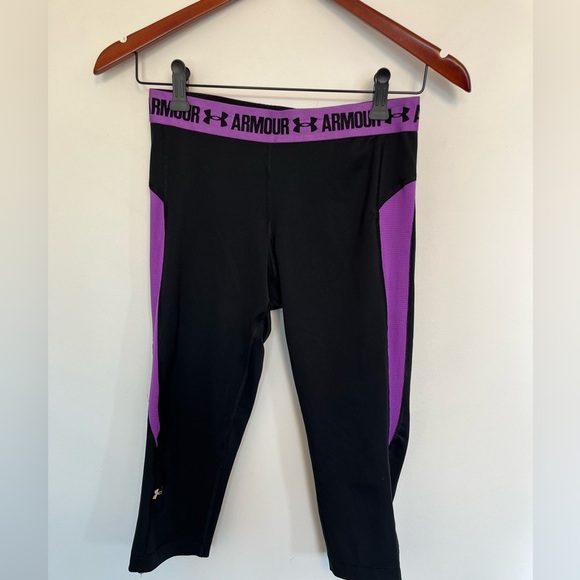 Under Armour Black and Purple Leggings - Picture 2 of 4